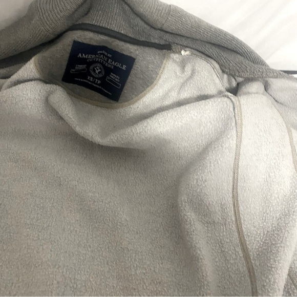 American Eagle Athletic Fit Cardigan Sweater XS Y2K Elbow Patches, Thick EUC - Picture 8 of 13